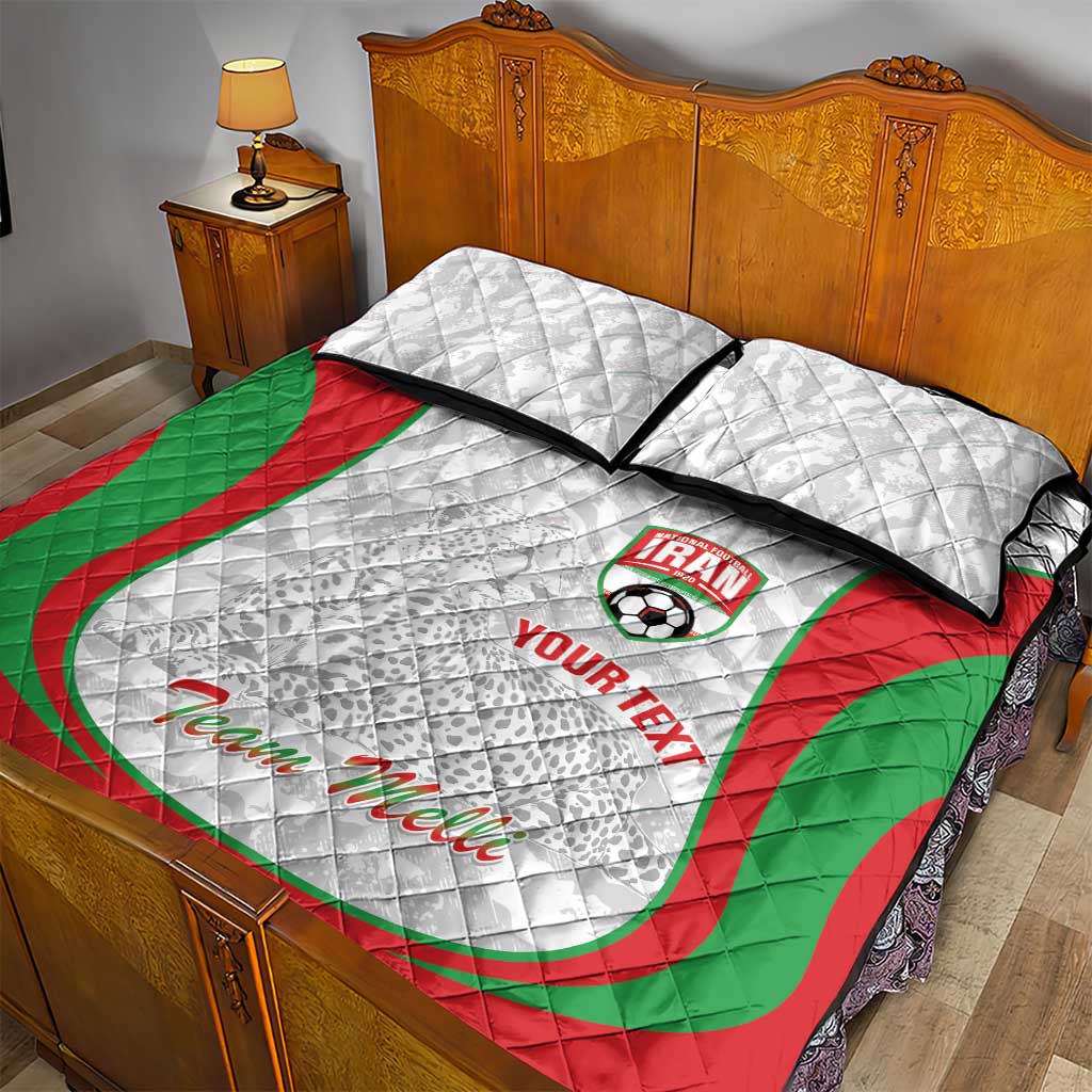 Iran Football Custom Quilt Bed Set Come On Team Melli Cheetah - Wonder Print Shop