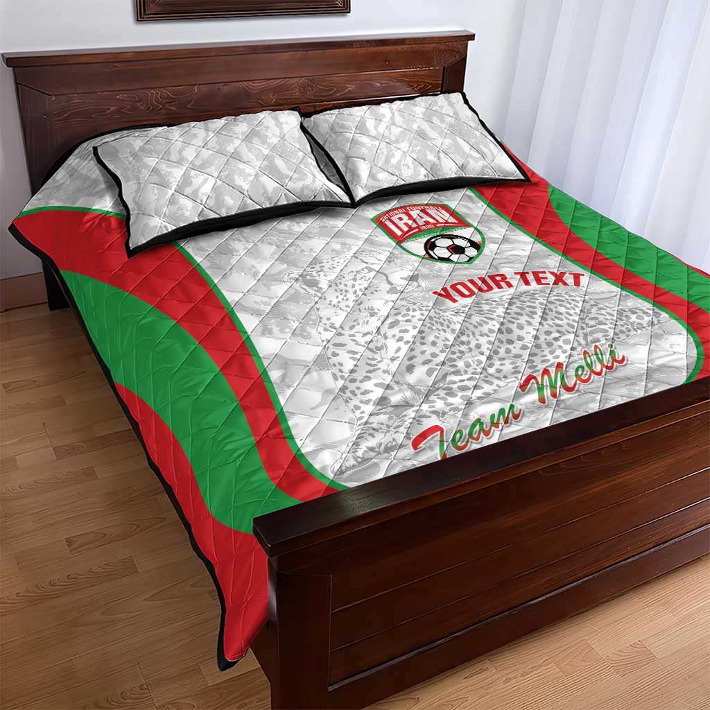 Iran Football Custom Quilt Bed Set Come On Team Melli Cheetah - Wonder Print Shop