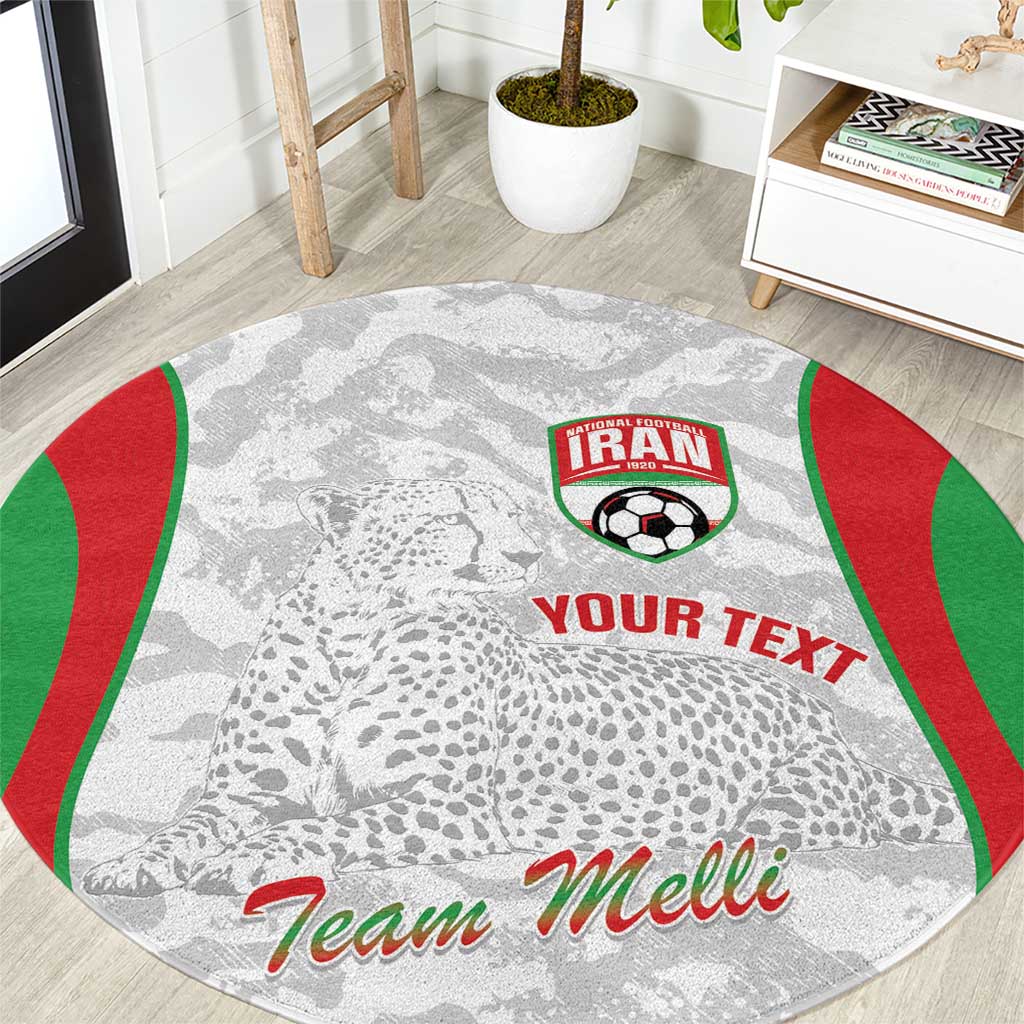 Iran Football Custom Round Carpet Come On Team Melli Cheetah - Wonder Print Shop