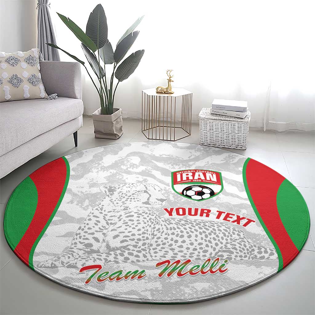 Iran Football Custom Round Carpet Come On Team Melli Cheetah - Wonder Print Shop