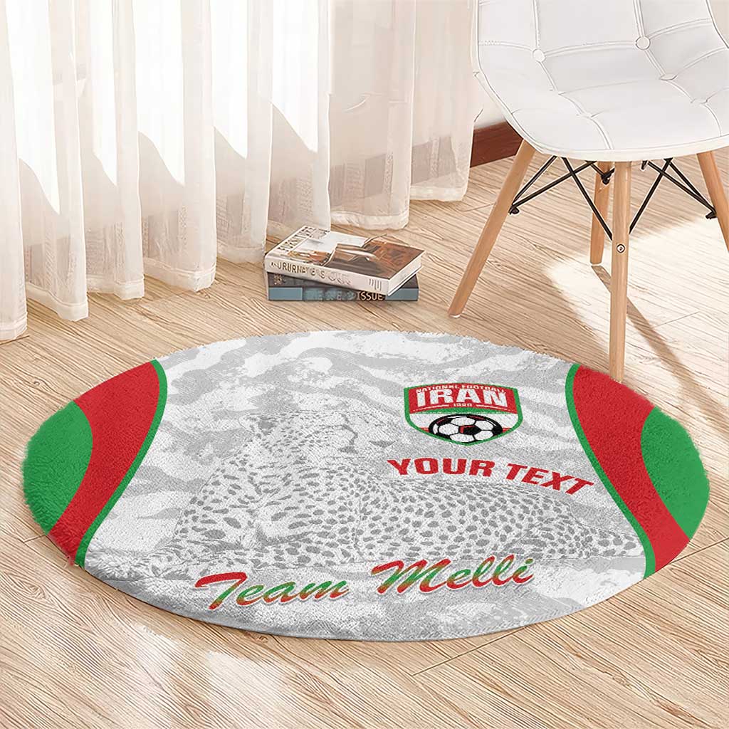 Iran Football Custom Round Carpet Come On Team Melli Cheetah - Wonder Print Shop