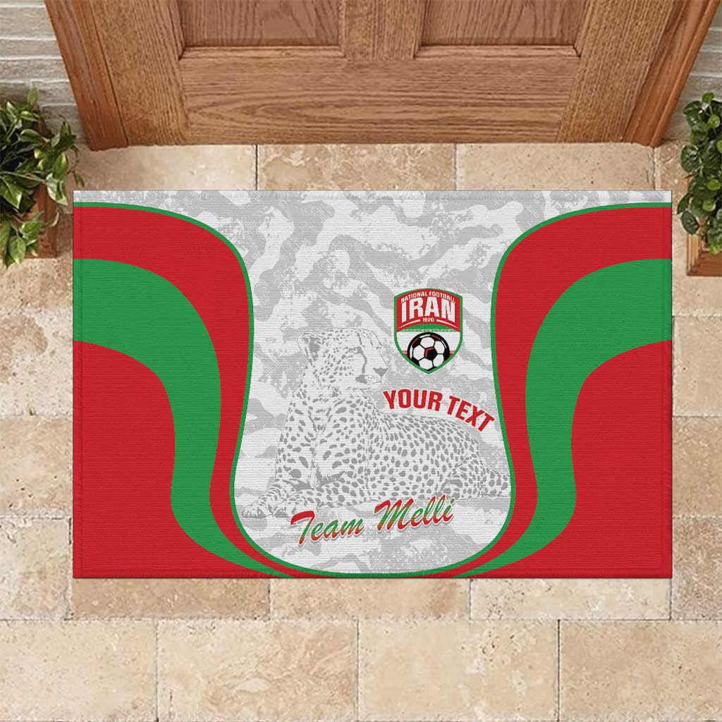 Iran Football Custom Rubber Doormat Come On Team Melli Cheetah - Wonder Print Shop