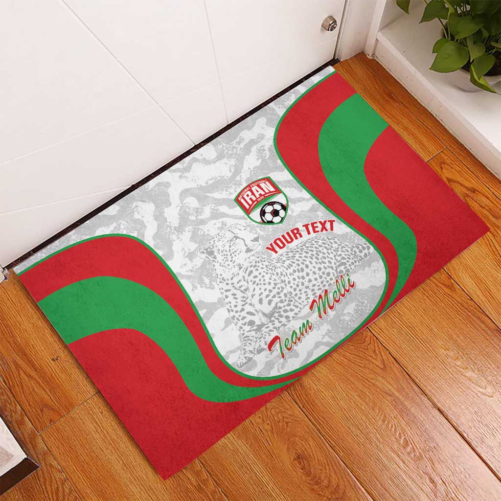 Iran Football Custom Rubber Doormat Come On Team Melli Cheetah - Wonder Print Shop