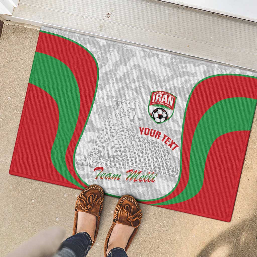 Iran Football Custom Rubber Doormat Come On Team Melli Cheetah - Wonder Print Shop