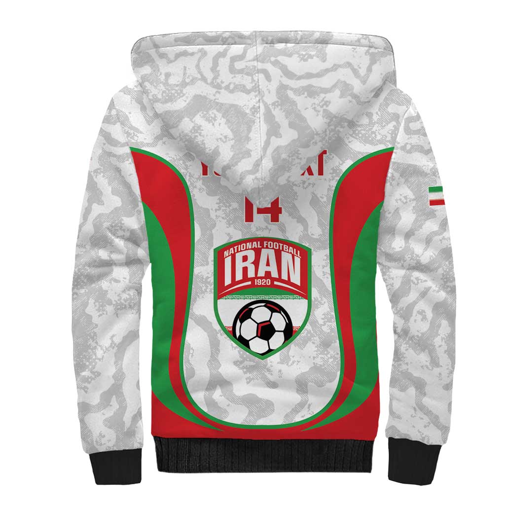 Iran Football Custom Sherpa Hoodie Come On Team Melli Cheetah - Wonder Print Shop