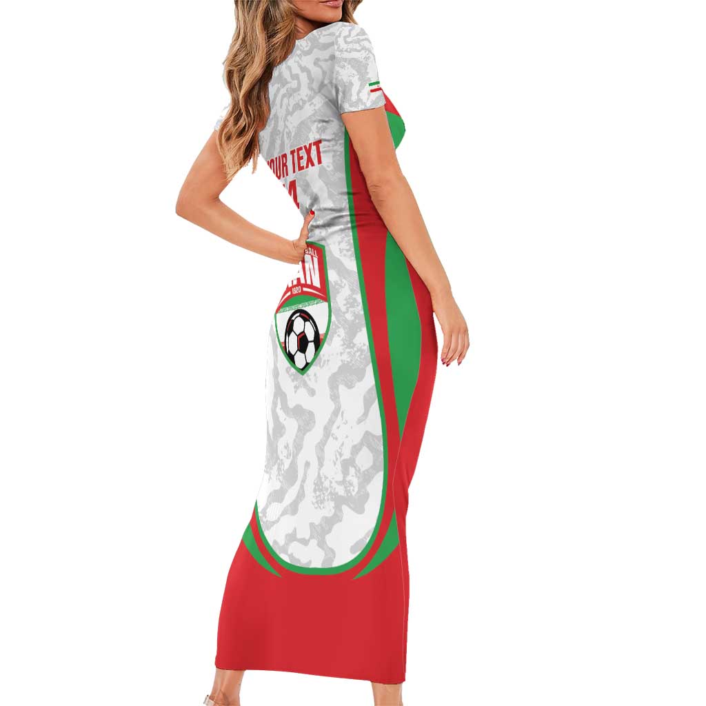 Iran Football Custom Short Sleeve Bodycon Dress Come On Team Melli Cheetah - Wonder Print Shop