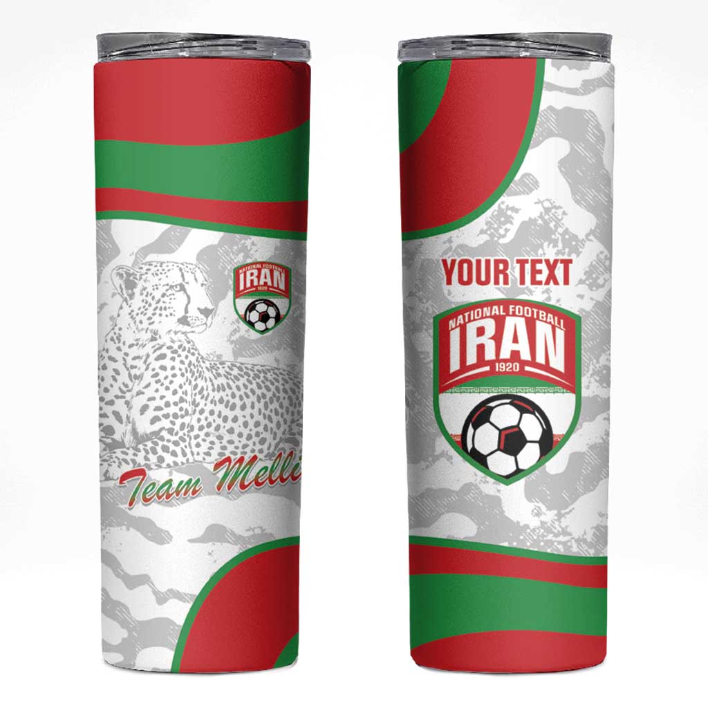 Iran Football Custom Skinny Tumbler Come On Team Melli Cheetah - Wonder Print Shop