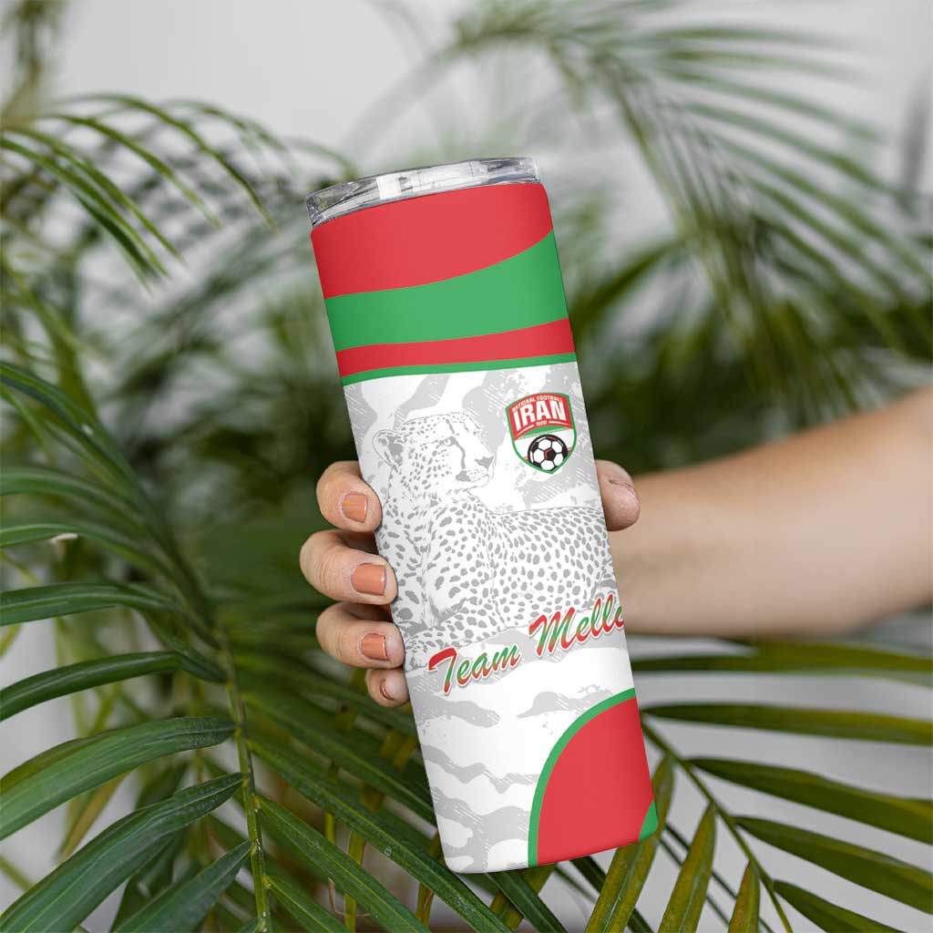 Iran Football Custom Skinny Tumbler Come On Team Melli Cheetah - Wonder Print Shop