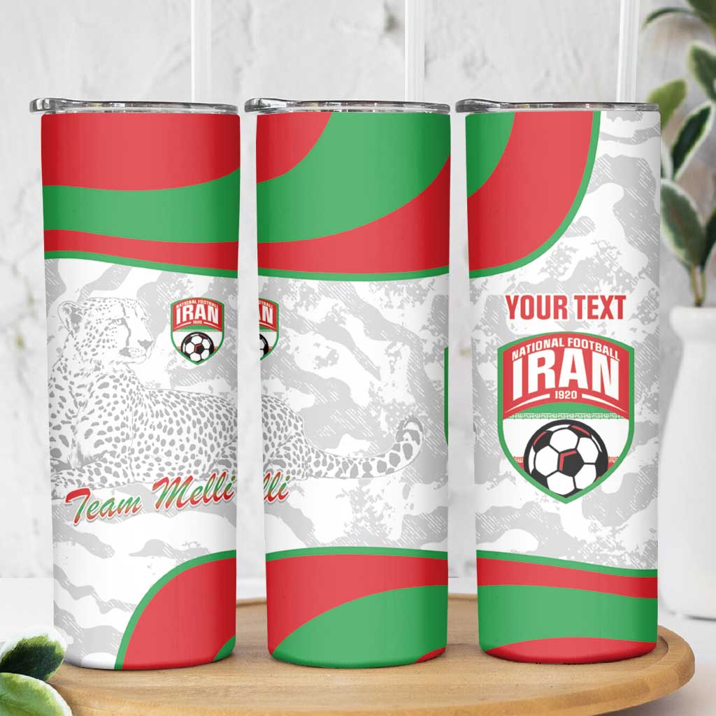 Iran Football Custom Skinny Tumbler Come On Team Melli Cheetah - Wonder Print Shop