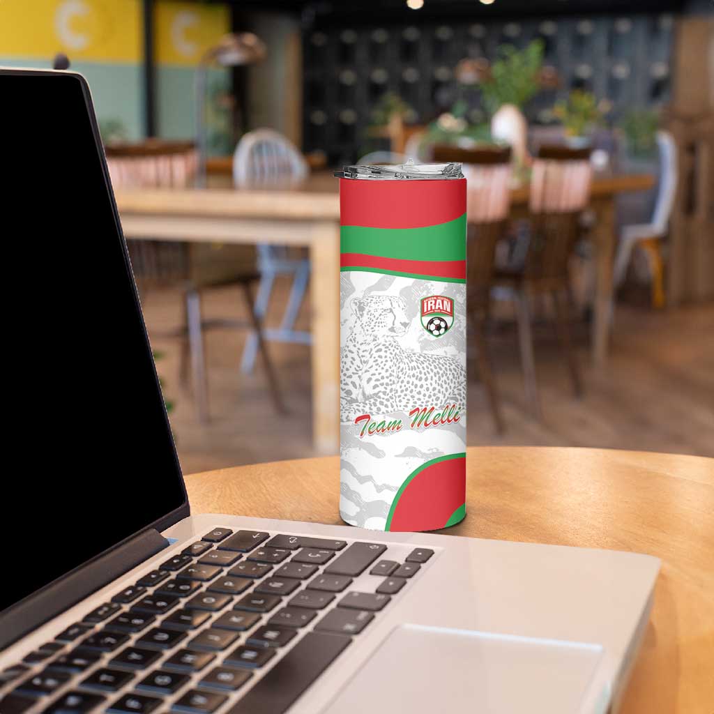 Iran Football Custom Skinny Tumbler Come On Team Melli Cheetah - Wonder Print Shop
