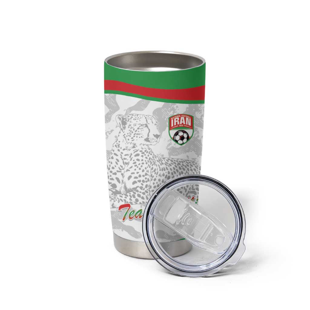 Iran Football Custom Tumbler Cup Come On Team Melli Cheetah - Wonder Print Shop