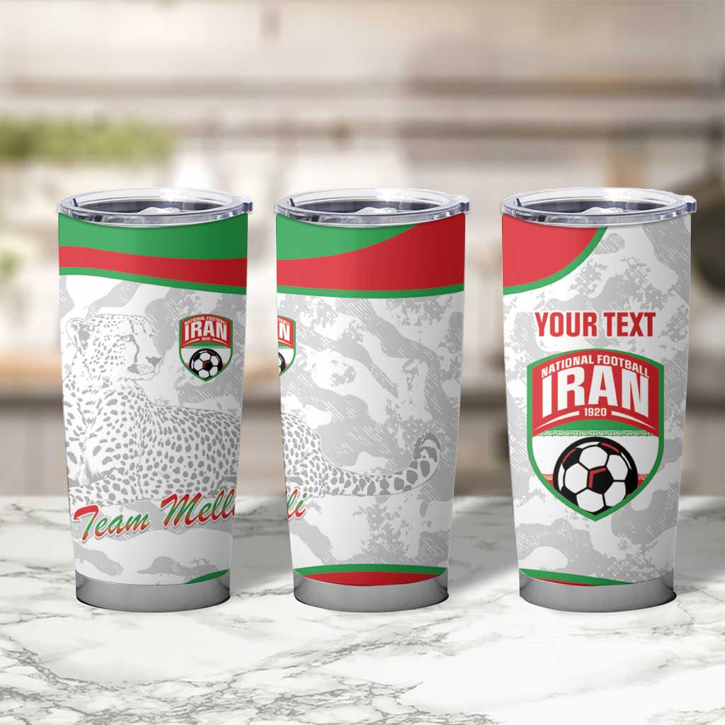 Iran Football Custom Tumbler Cup Come On Team Melli Cheetah - Wonder Print Shop
