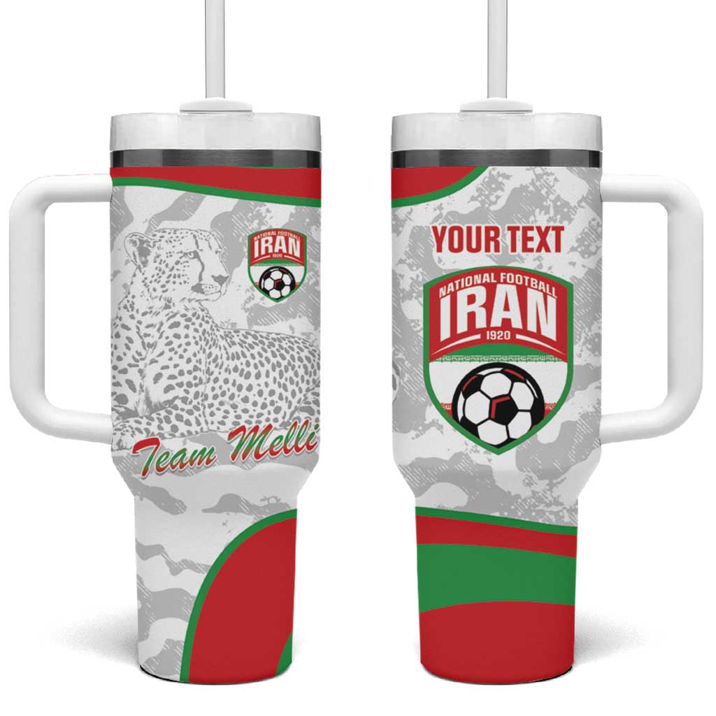 Iran Football Custom Tumbler With Handle Come On Team Melli Cheetah - Wonder Print Shop