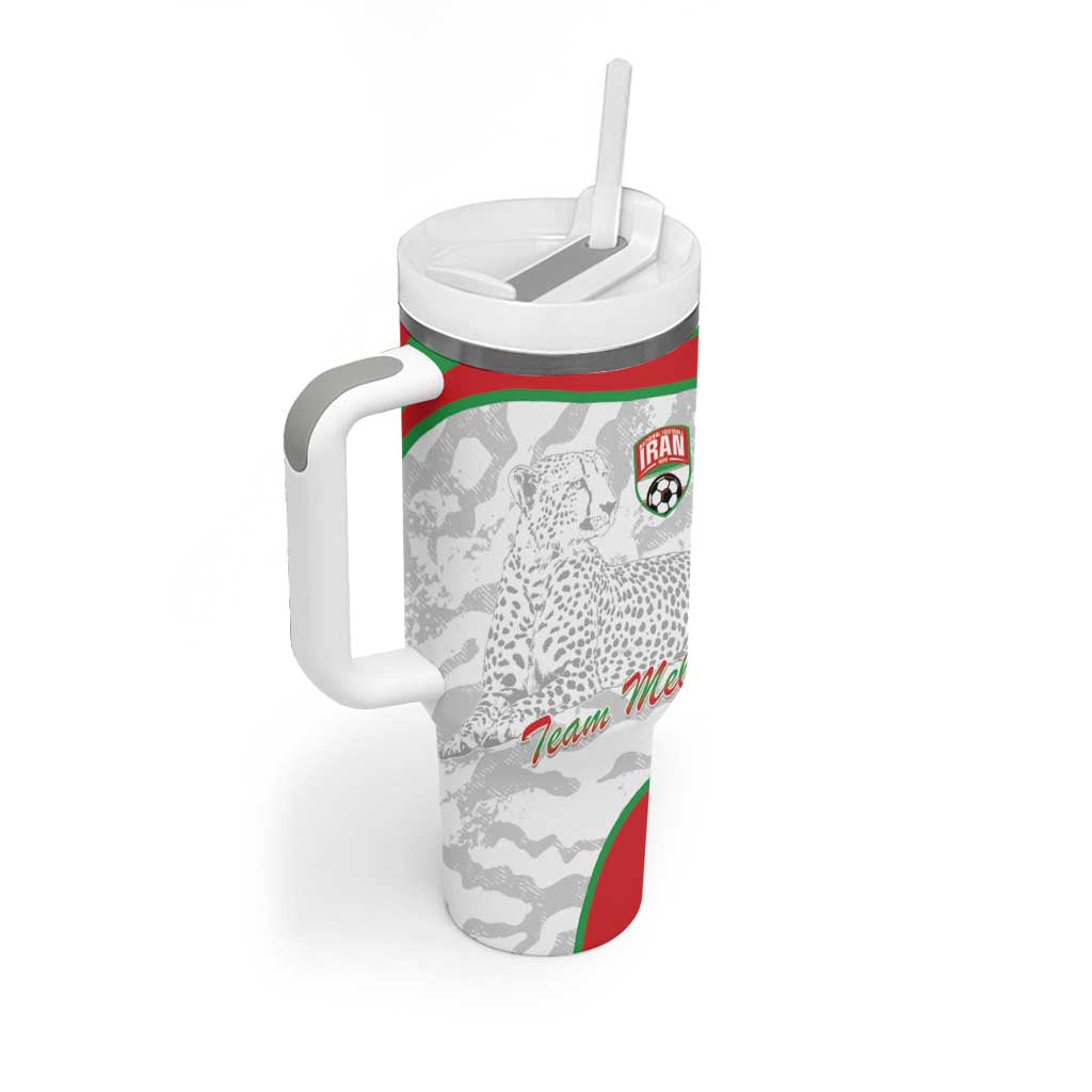 Iran Football Custom Tumbler With Handle Come On Team Melli Cheetah - Wonder Print Shop