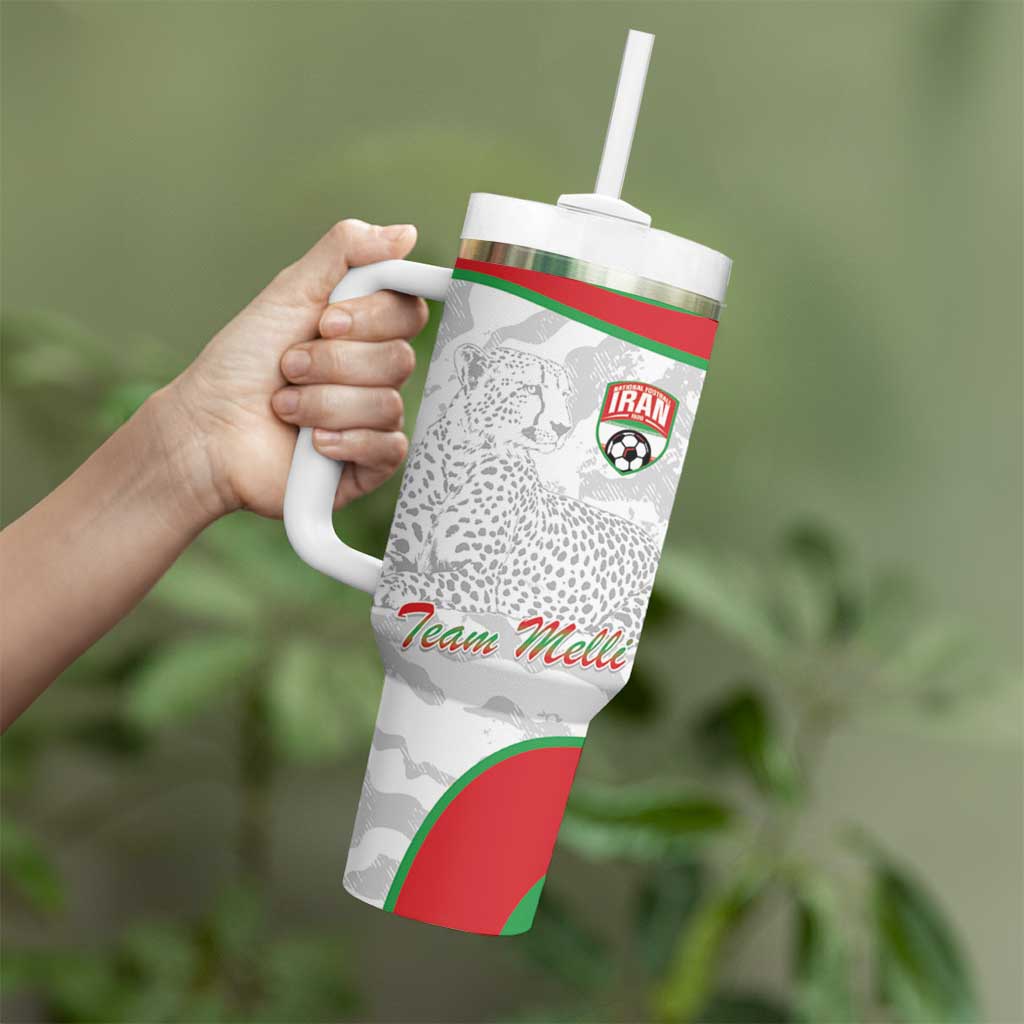 Iran Football Custom Tumbler With Handle Come On Team Melli Cheetah - Wonder Print Shop