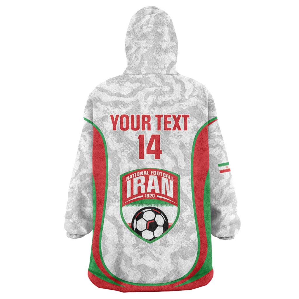 Iran Football Custom Wearable Blanket Hoodie Come On Team Melli Cheetah - Wonder Print Shop