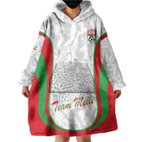 Iran Football Custom Wearable Blanket Hoodie Come On Team Melli Cheetah - Wonder Print Shop