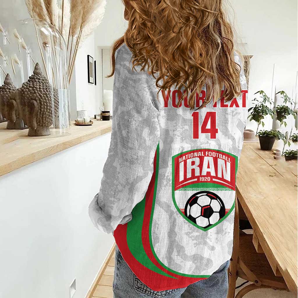 Iran Football Custom Women Casual Shirt Come On Team Melli Cheetah - Wonder Print Shop