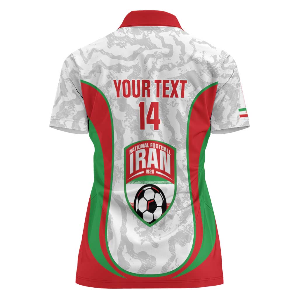 Iran Football Custom Women Polo Shirt Come On Team Melli Cheetah - Wonder Print Shop