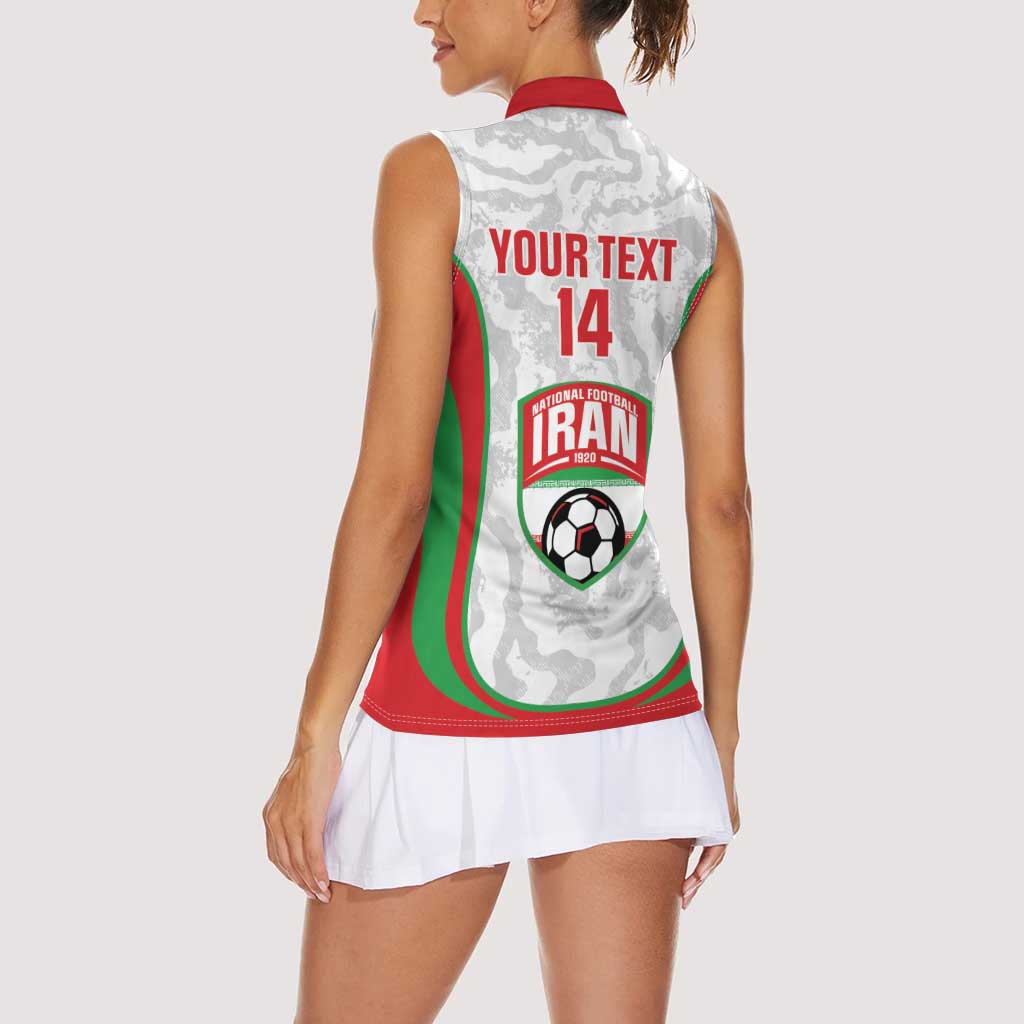 Iran Football Custom Women Sleeveless Polo Shirt Come On Team Melli Cheetah - Wonder Print Shop