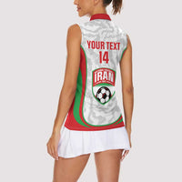Iran Football Custom Women Sleeveless Polo Shirt Come On Team Melli Cheetah - Wonder Print Shop