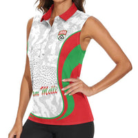 Iran Football Custom Women Sleeveless Polo Shirt Come On Team Melli Cheetah - Wonder Print Shop