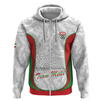 Iran Football Custom Zip Hoodie Come On Team Melli Cheetah - Wonder Print Shop