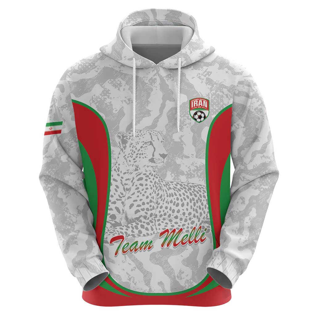 Iran Football Custom Zip Hoodie Come On Team Melli Cheetah - Wonder Print Shop