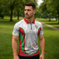 Iran Football Custom Zipper Polo Shirt Come On Team Melli Cheetah - Wonder Print Shop