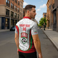 Iran Football Custom Zipper Polo Shirt Come On Team Melli Cheetah - Wonder Print Shop