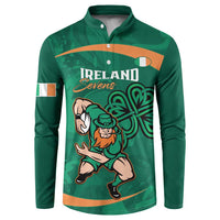 Custom Ireland Rugby Sevens Button Sweatshirt Go Champions Irish Shamrock - Wonder Print Shop