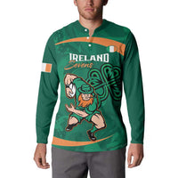 Custom Ireland Rugby Sevens Button Sweatshirt Go Champions Irish Shamrock - Wonder Print Shop
