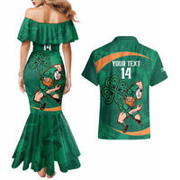 Custom Ireland Rugby Sevens Couples Matching Mermaid Dress and Hawaiian Shirt Go Champions Irish Shamrock - Wonder Print Shop