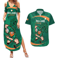 Custom Ireland Rugby Sevens Couples Matching Summer Maxi Dress and Hawaiian Shirt Go Champions Irish Shamrock - Wonder Print Shop