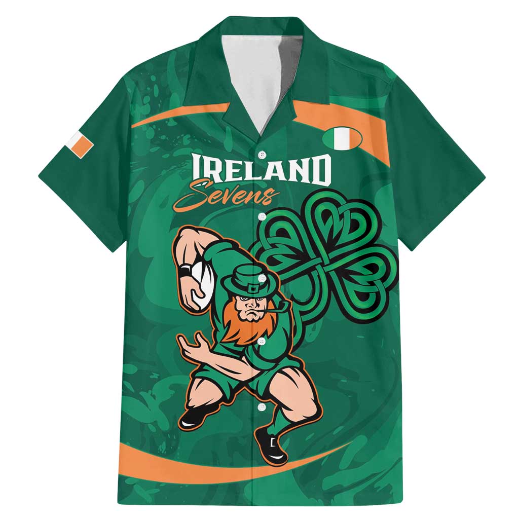 Custom Ireland Rugby Sevens Family Matching Mermaid Dress and Hawaiian Shirt Go Champions Irish Shamrock - Wonder Print Shop