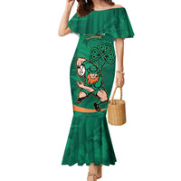 Custom Ireland Rugby Sevens Family Matching Mermaid Dress and Hawaiian Shirt Go Champions Irish Shamrock - Wonder Print Shop