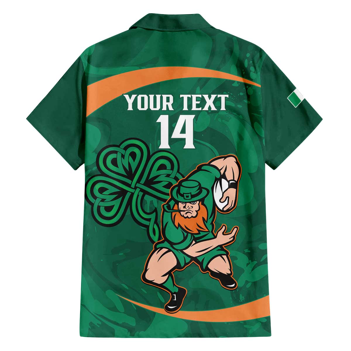 Custom Ireland Rugby Sevens Family Matching Off The Shoulder Long Sleeve Dress and Hawaiian Shirt Go Champions Irish Shamrock - Wonder Print Shop