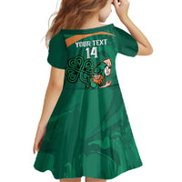 Custom Ireland Rugby Sevens Family Matching Off Shoulder Maxi Dress and Hawaiian Shirt Go Champions Irish Shamrock - Wonder Print Shop