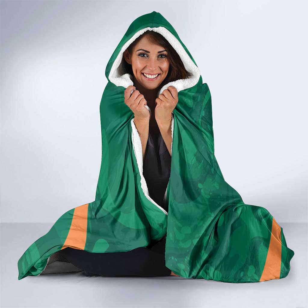 Ireland Rugby Sevens Hooded Blanket Go Champions Irish Shamrock