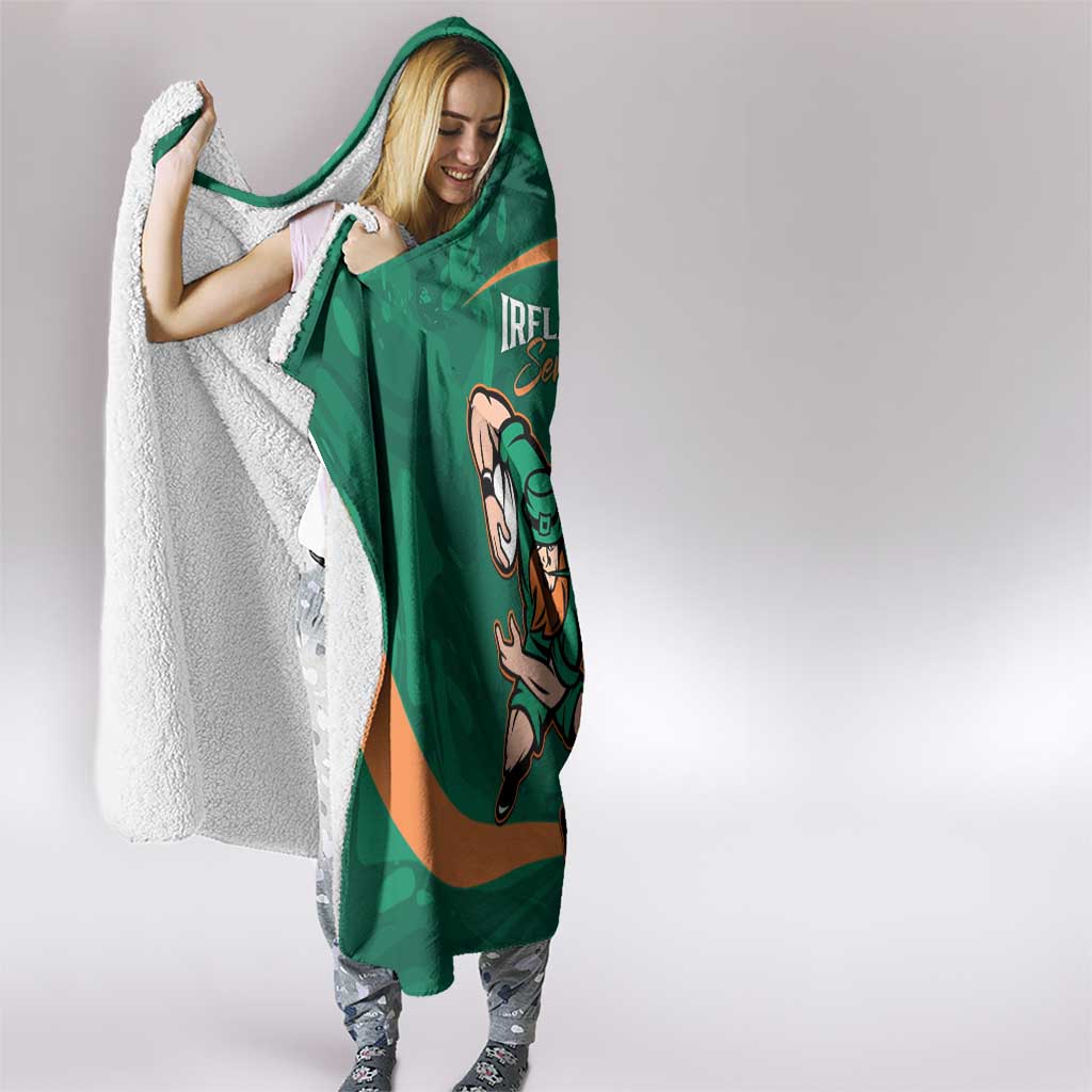 Ireland Rugby Sevens Hooded Blanket Go Champions Irish Shamrock