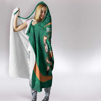 Ireland Rugby Sevens Hooded Blanket Go Champions Irish Shamrock