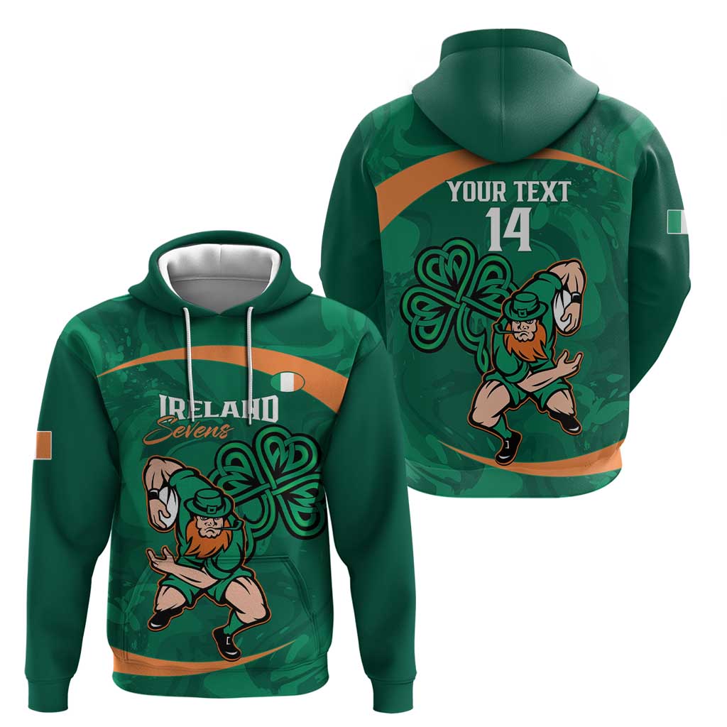 Custom Ireland Rugby Sevens Hoodie Go Champions Irish Shamrock - Wonder Print Shop