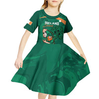 Custom Ireland Rugby Sevens Kid Short Sleeve Dress Go Champions Irish Shamrock - Wonder Print Shop