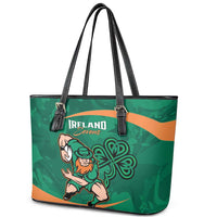 Ireland Rugby Sevens Leather Tote Bag Go Champions Irish Shamrock - Wonder Print Shop