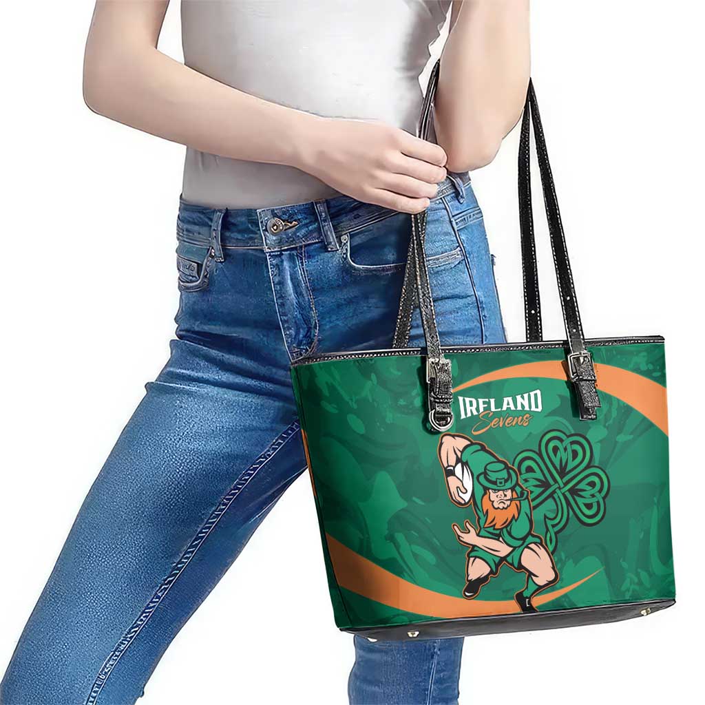 Ireland Rugby Sevens Leather Tote Bag Go Champions Irish Shamrock - Wonder Print Shop