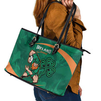 Ireland Rugby Sevens Leather Tote Bag Go Champions Irish Shamrock - Wonder Print Shop