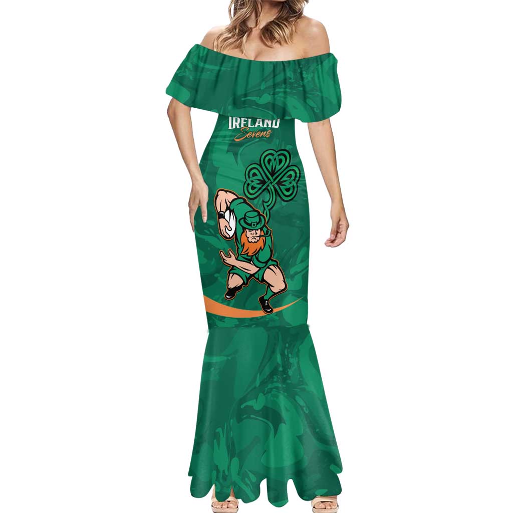 Custom Ireland Rugby Sevens Mermaid Dress Go Champions Irish Shamrock - Wonder Print Shop