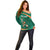 Custom Ireland Rugby Sevens Off Shoulder Sweater Go Champions Irish Shamrock - Wonder Print Shop