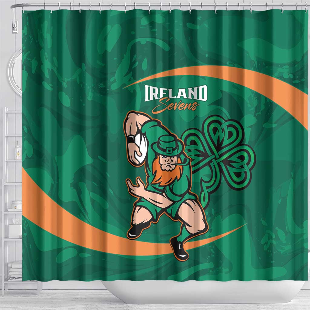 Ireland Rugby Sevens Shower Curtain Go Champions Irish Shamrock
