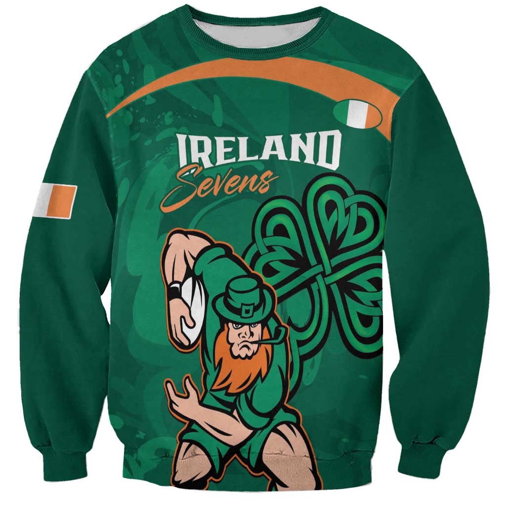 Custom Ireland Rugby Sevens Sweatshirt Go Champions Irish Shamrock - Wonder Print Shop